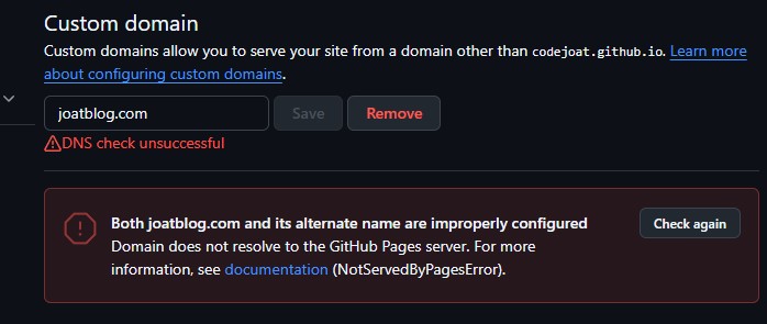 a warning from github that the names aren't configured properly